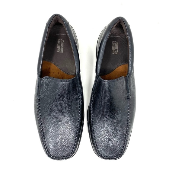 Johnston & Murphy Crawford Venetian Loafer Black Tumbled FG Leather EEE WIDTH main image 7
